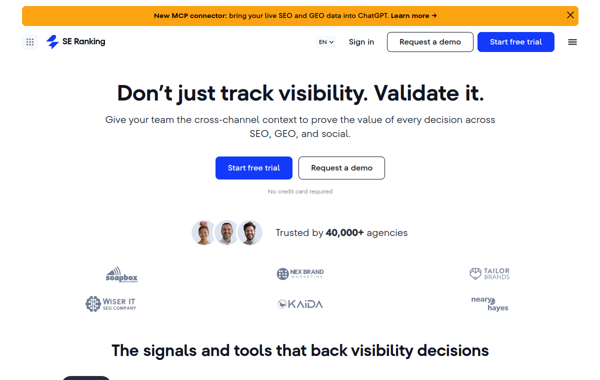 SE Ranking SEO platform and white-label reporting
