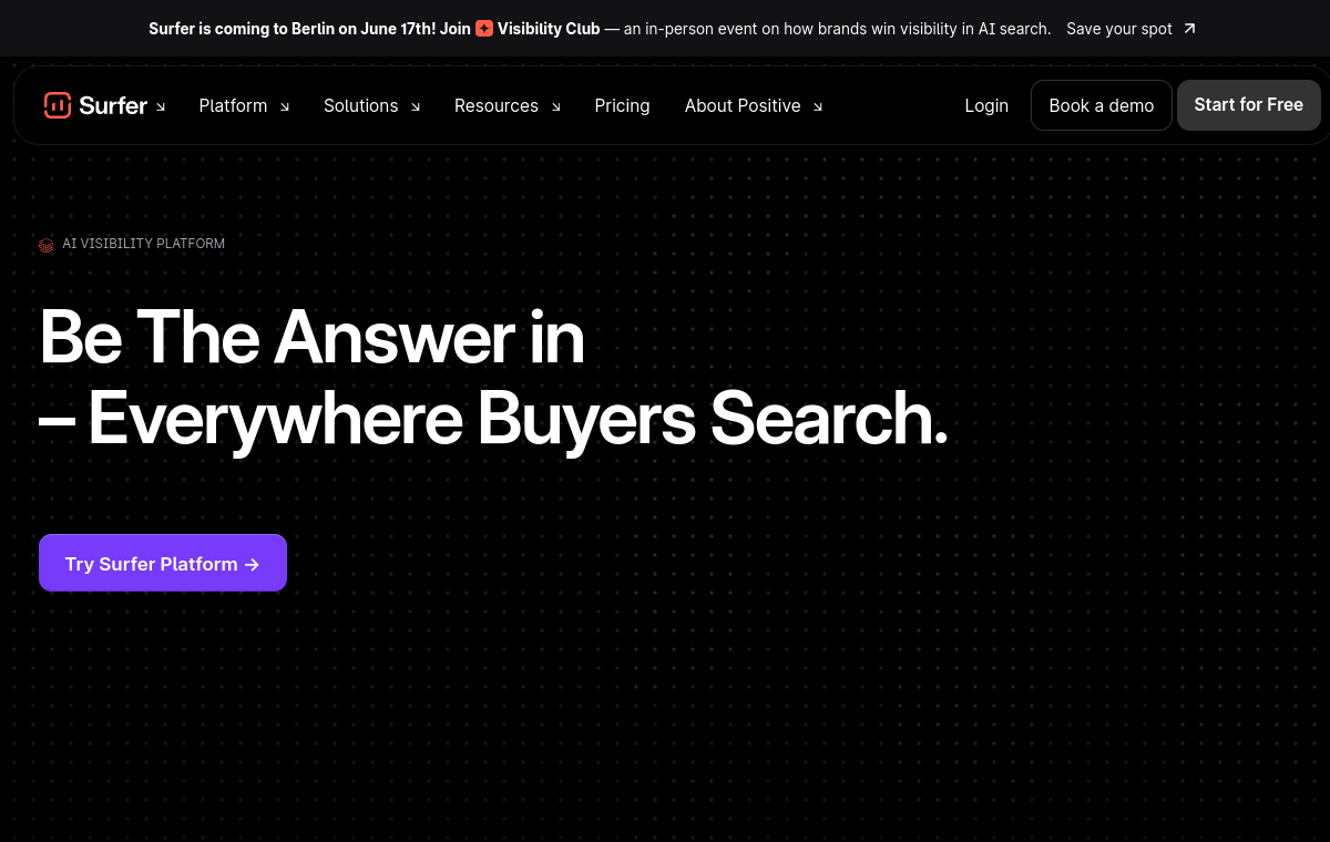 Surfer SEO AI content optimization platform