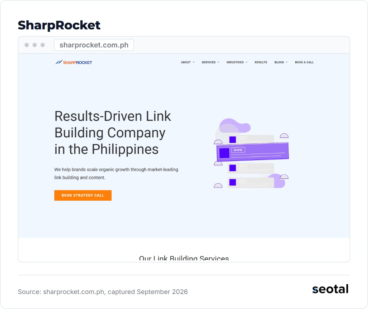 SharpRocket homepage at sharprocket.com.ph, captured September 2026