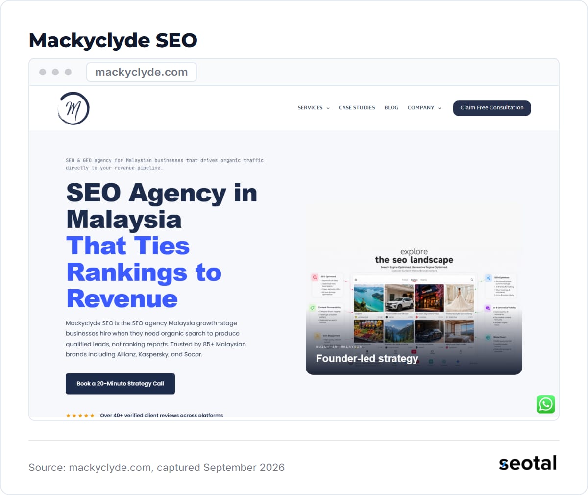 Mackyclyde SEO homepage headline SEO Agency in Malaysia That Ties Rankings to Revenue