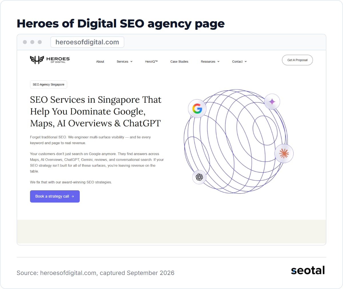 Heroes of Digital page headline SEO Services in Singapore That Help You Dominate Google, Maps, AI Overviews and ChatGPT